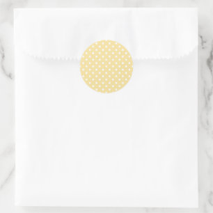 Adesivo Redondo Pontinhos Clássicos Branco - Amarelo Canário