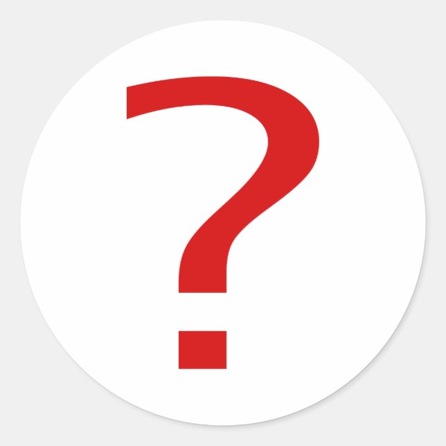 Adesivo Redondo Ponto de interrogação (Frente)