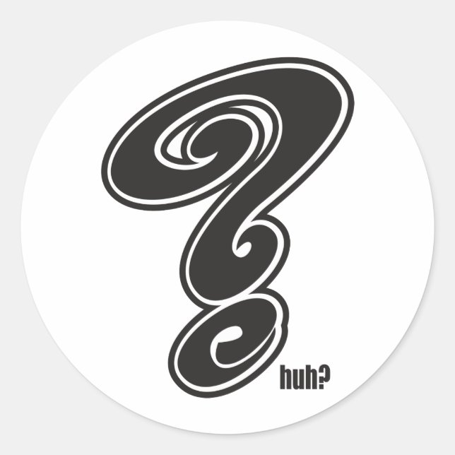 Adesivo Redondo Ponto de interrogação (Frente)