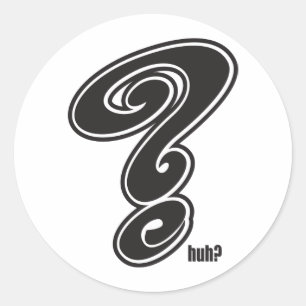 Adesivo Redondo Ponto de interrogação