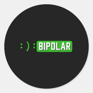 Adesivo Redondo Ponto e vírgula Bipolar Mania Doença Mental Ansied