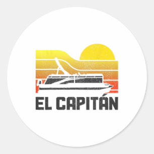 Adesivo Redondo Pontoon Capitan Pontooning Barco Vint