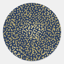 Pontos Azul e Dourado Confete Elegante Chique Glam