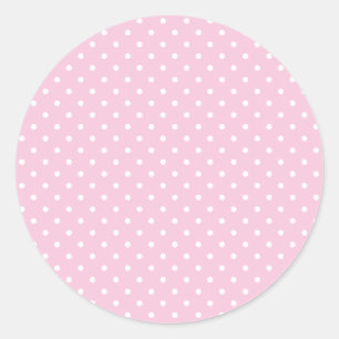 Adesivo Redondo Pontos Clássicos Branco - Rosa Claro