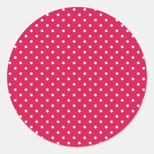 Adesivo Redondo Pontos Clássicos Branco - Vermelho Framboesa