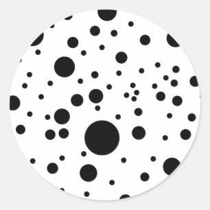Adesivo Redondo Pontos Dalmatian pretos & brancos bonitos