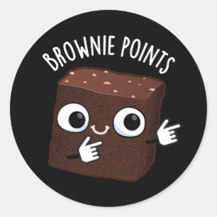Adesivo Redondo Pontos de Brownie Lanche Divertido Trocadilho Fund