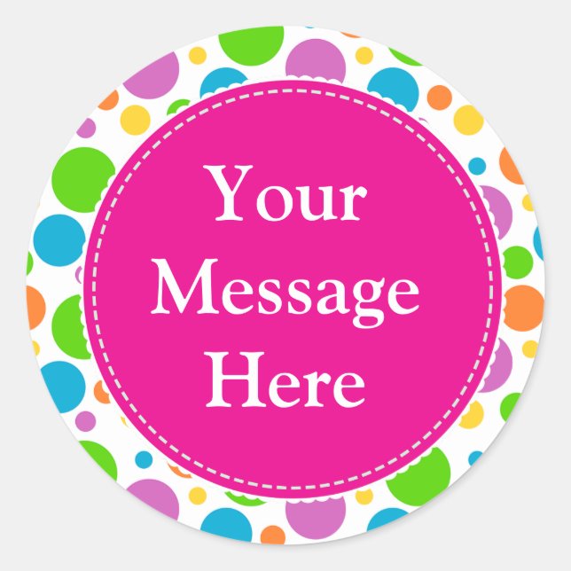 Adesivo Redondo Pontos do arco-íris (Frente)