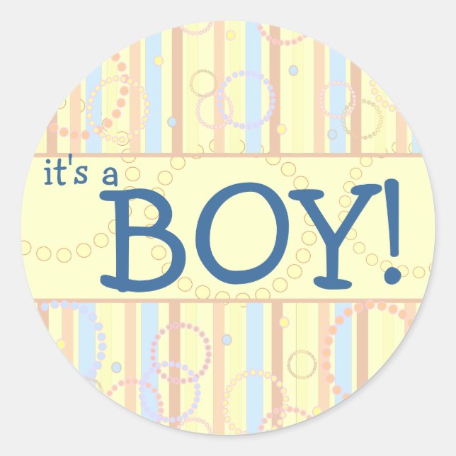 Adesivo Redondo Pontos e faixas felizes (Frente)