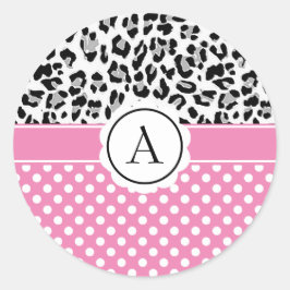 Adesivo Redondo Pontos e impressão monogramas de fêmeas