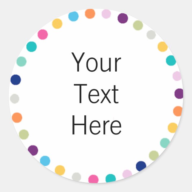 Adesivo Redondo Pontos Modernos do Sticker Personalizáveis (Frente)