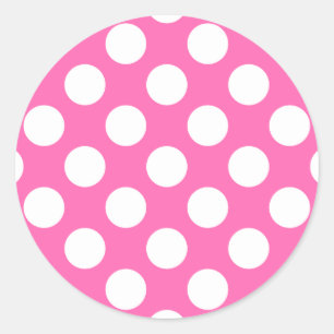 Adesivo Redondo Pontos Pintados Rosa Quente