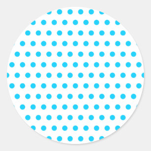Adesivo Redondo Pontos Polka Azul Água