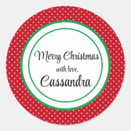 Adesivo Redondo Pontos vermelhos brancos suíços de 1,5" Sticker