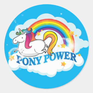 Adesivo Redondo Pony Power Unicorn