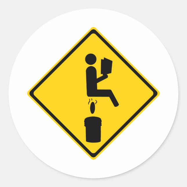 Adesivo Redondo Poo no Balde (Frente)