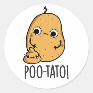 Adesivo Redondo Poo-tato Funny Veggie Poop Pun