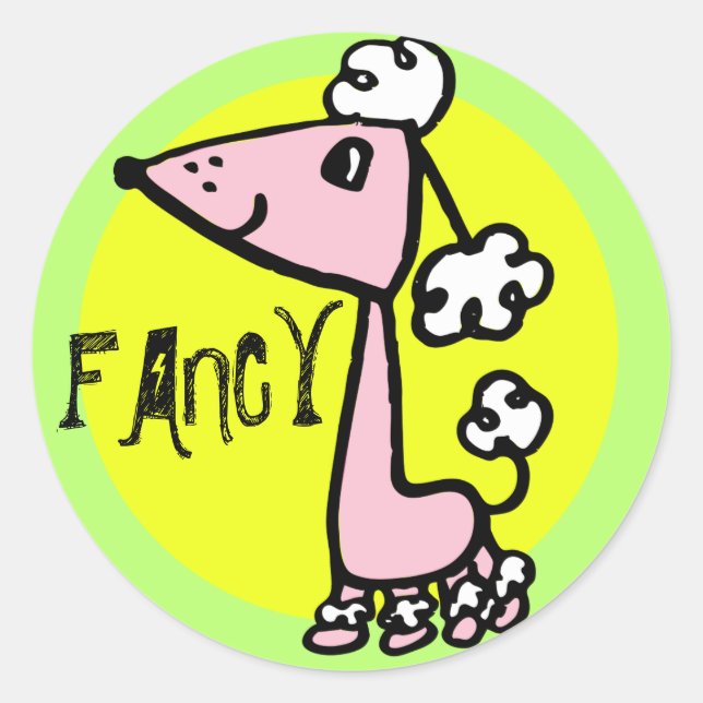 ADESIVO REDONDO POODLE (Frente)