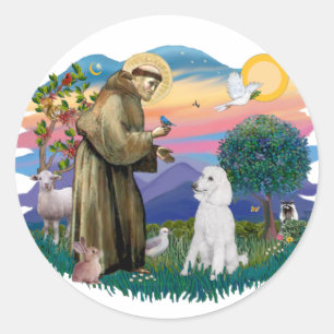 Adesivo Redondo Poodle (Branco Padrão)