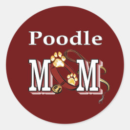 Adesivo Redondo Poodle MOM Gifts