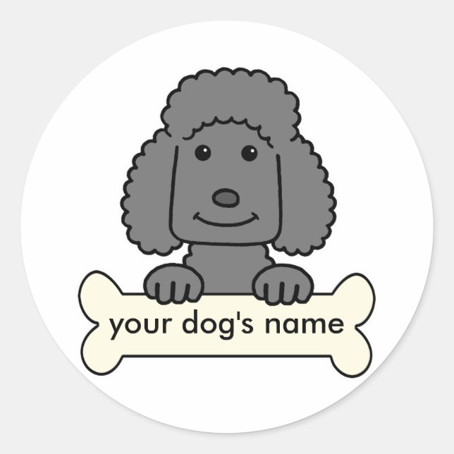 Adesivo Redondo Poodle Personalizado (Frente)