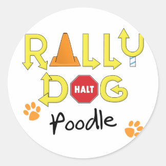 Adesivo Redondo Poodle Rally Dog