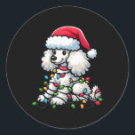 Adesivo Redondo Poodle Standard Christmas Lights Dog Engraçado Xma<br><div class="desc">Poodle Standard Christmas Lights Dog Engraçado Xmas</div>