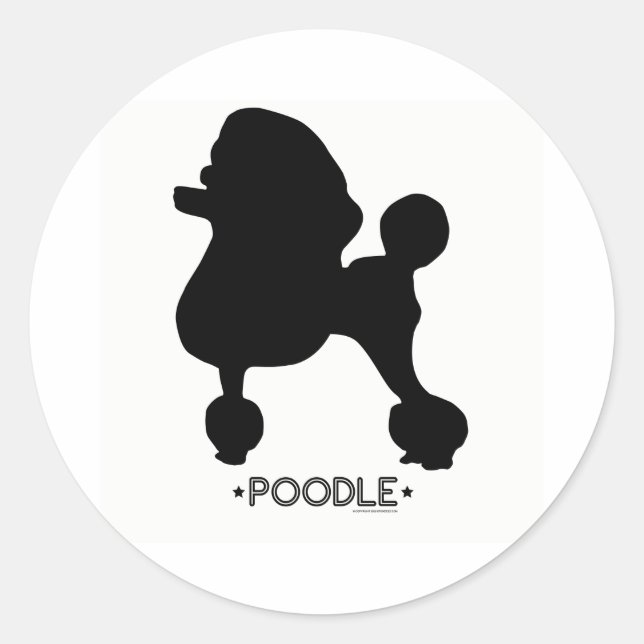 Adesivo Redondo Poodle Sticker (Frente)