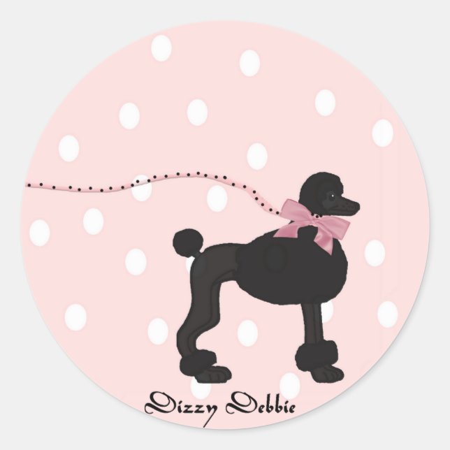 Adesivo Redondo Poodle Stickers (Frente)
