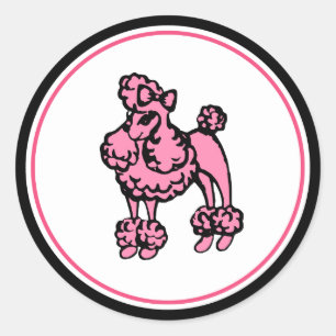 Adesivo Redondo Poodle Stickers