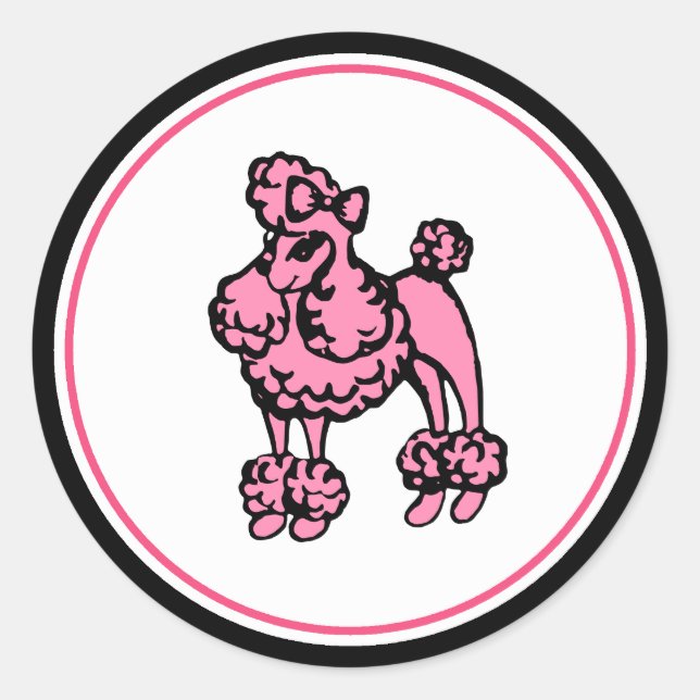 Adesivo Redondo Poodle Stickers (Frente)