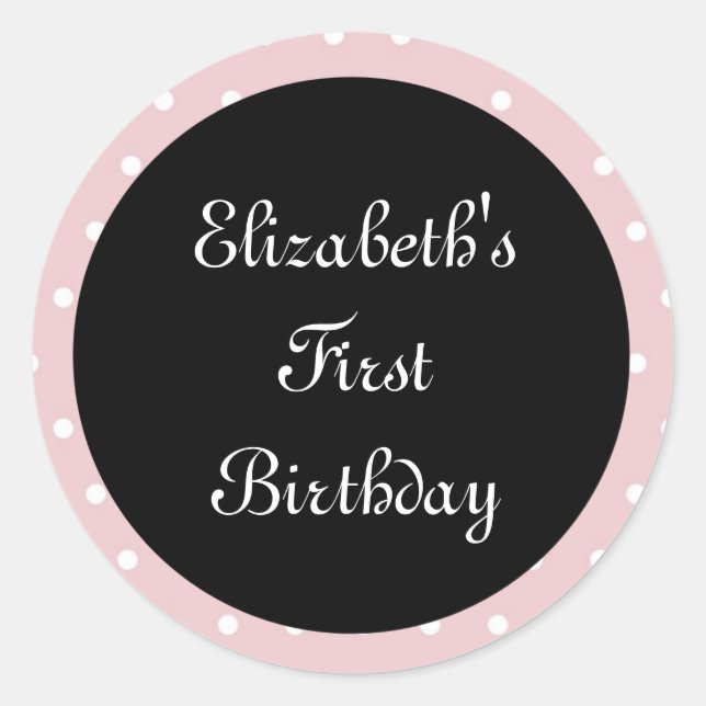 Adesivo Redondo Poodles em Paris, Redondos Redondos de Pink (Frente)