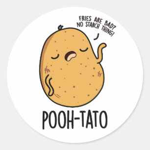 Adesivo Redondo Pooh-tato Funny Potato Pun
