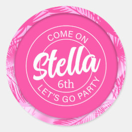 Adesivo Redondo Pool Party Pink Doll