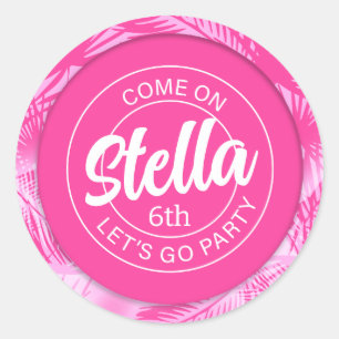 Adesivo Redondo Pool Party Pink Doll