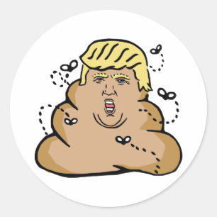 Adesivo Redondo poop donald trump
