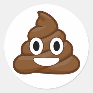 Adesivo Redondo poop emoji