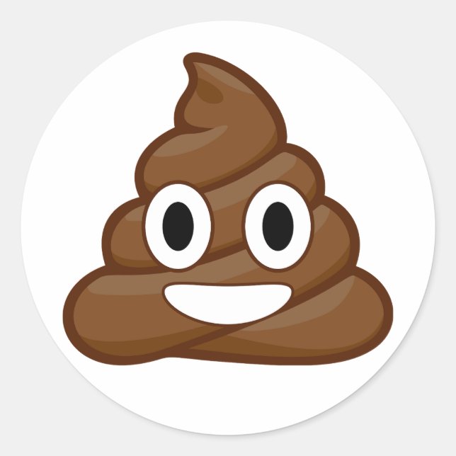 Adesivo Redondo poop emoji (Frente)