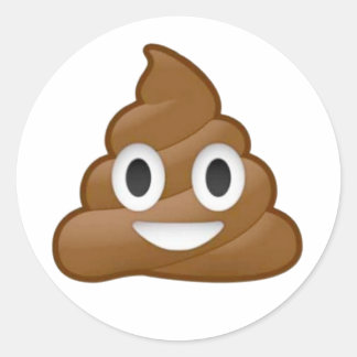 Adesivo Redondo Poop emoji