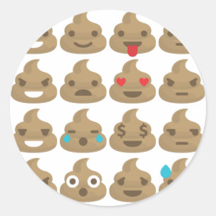 Adesivo Redondo poop emojis