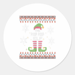 Adesivo Redondo Poop Poop Elf - Natal Feio