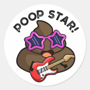Adesivo Redondo Poop Star Funny Pop Star