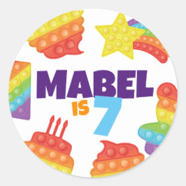 Adesivo Redondo Pop! | Aniversário do Arco-Íris