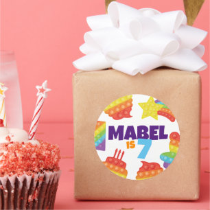 Adesivo Redondo Pop!   Aniversário do Arco-Íris