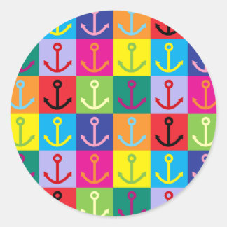 Adesivo Redondo Pop Art Anchor