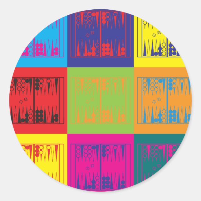 Adesivo Redondo Pop art da gamão (Frente)