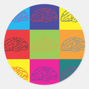 Adesivo Redondo Pop art da neurociência