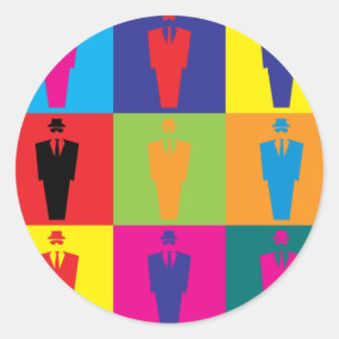 Adesivo Redondo Pop art das investigações