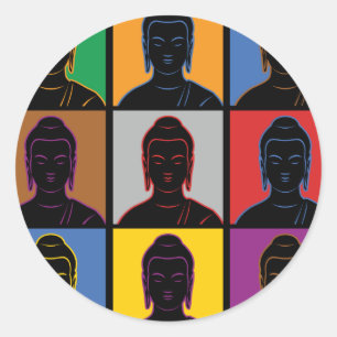Adesivo Redondo Pop art de Buddha