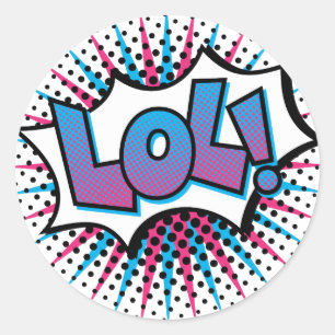 Adesivo Redondo Pop art de LOL